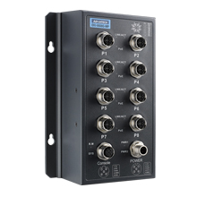 EN50155 M12 8GE PoE Managed Switch, 72~110VDC